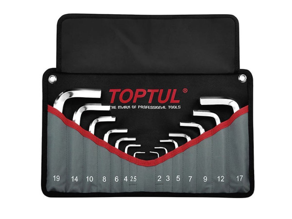 Набор ключей шестигранных, 2-19мм 14шт (черное полотно) Toptul GPAQ1401