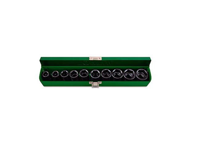 Набор головок ударных в металлическом кейсе 1/2", 10 пр. (7/16"-1") Toptul GEAD1001