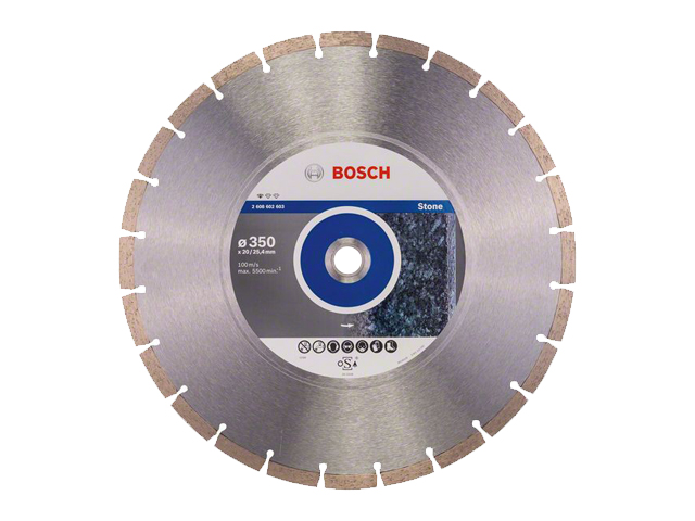 Алмазный круг 350х20/25.4 mm по камню сегментированный STANDARD FOR STONE BOSCH 2608602603
