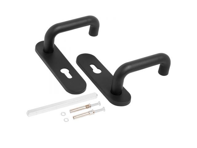 Ручка дверная СТАНДАРТ Строитель 1303 (50-90) ЧЕРНАЯ м/о 72мм для технических дверей УЗК 14884