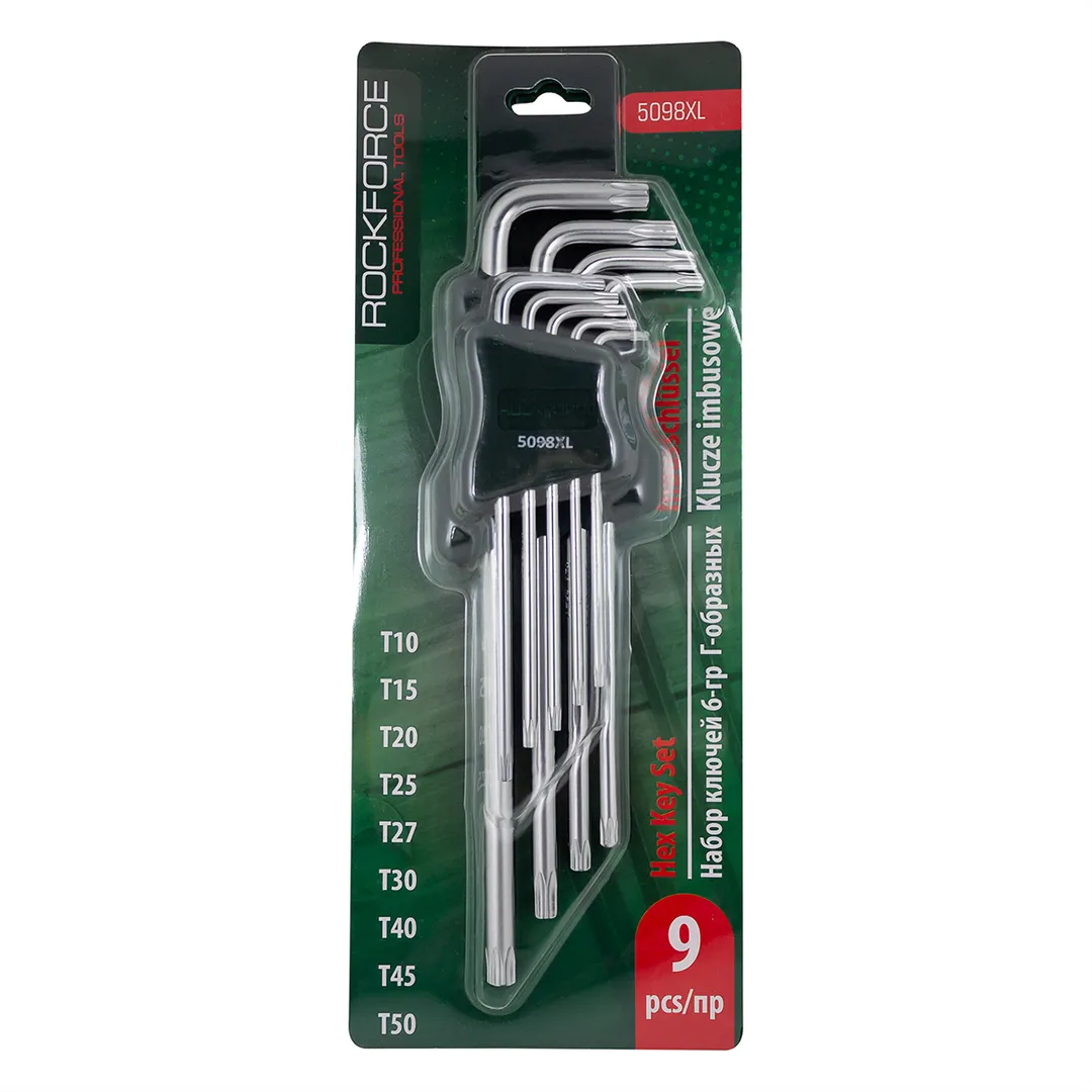 Набор ключей TORX Т10-Т50 9пр.экстра длинных Rock FORCE RF-5098XL