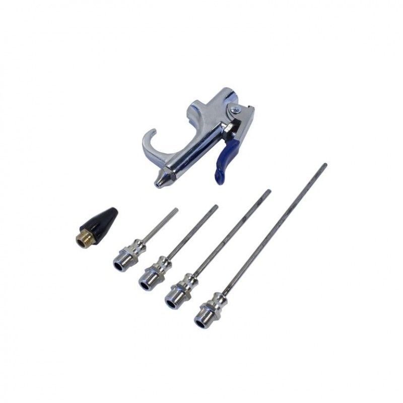 Пистолет обдувочный с комплектом сопел 6 пр. (50,70,100,145мм+форсунка 28мм,6.3Bar), в блистере  ...Rock FORCE RF-R8204-3