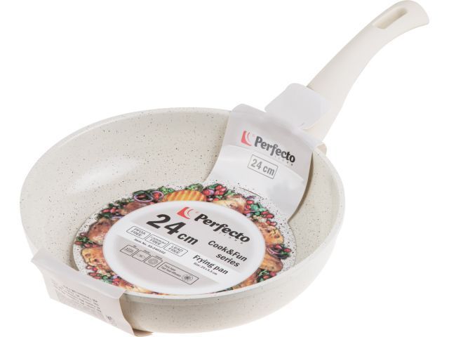 Сковорода ф 24х5.5 см, алюм., антиприг. покр., серия Cook&Fun, бежевая, PERFECTO LINEA 55-240102