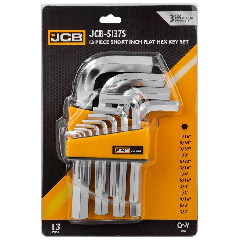 Набор ключей 6-гранных Г-образных 13пр. JCB JCB-5137S