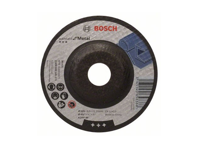 Круг обдирочный 115x6x22.2 mm для металла Standard  BOSCH 2608603181