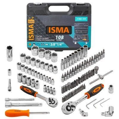 Набор инструментов 108 пр. 1/4''3/8''(6гр.)  ISMA ISMA-41082-5DS-м