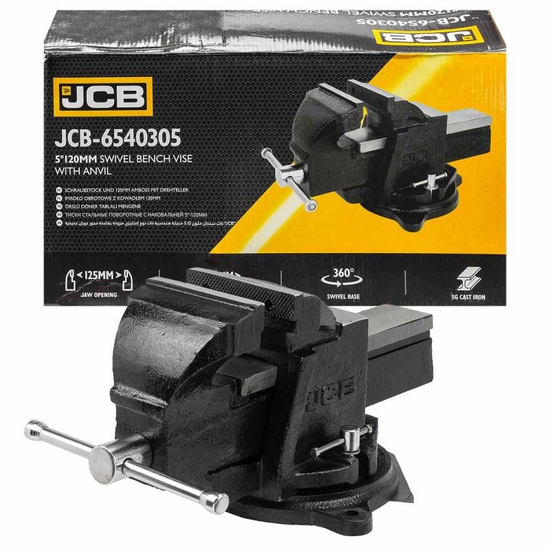 Тиски стальные поворотные с наковальней 5"-125мм JCB JCB-6540305