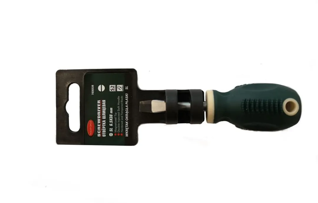 Отвертка шлицевая магнитная "Profi" S2 SL6.5х38мм, Rock FORCE RF-7036538
