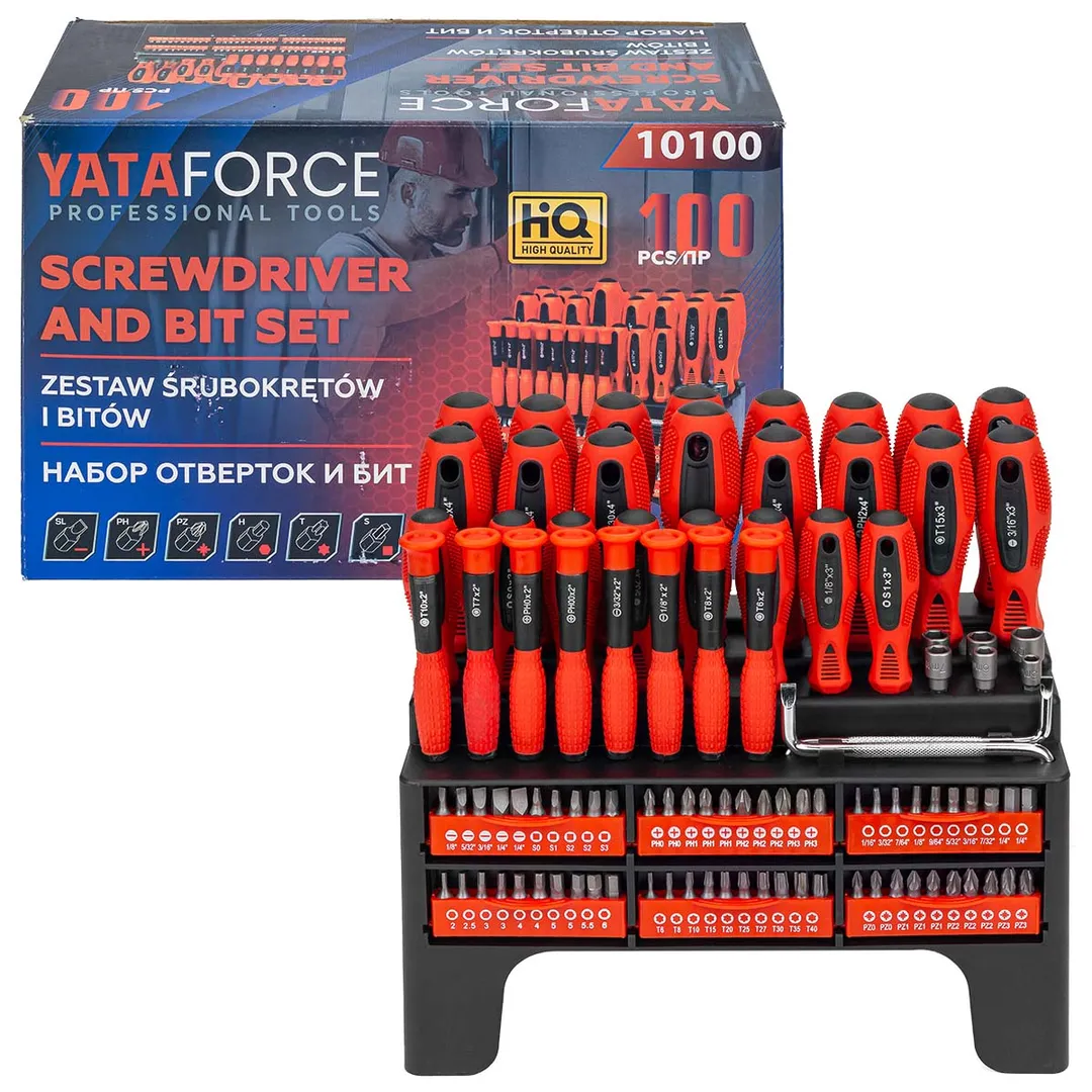 Набор отверток и бит 100пр.  YATAFORCE YF-10100