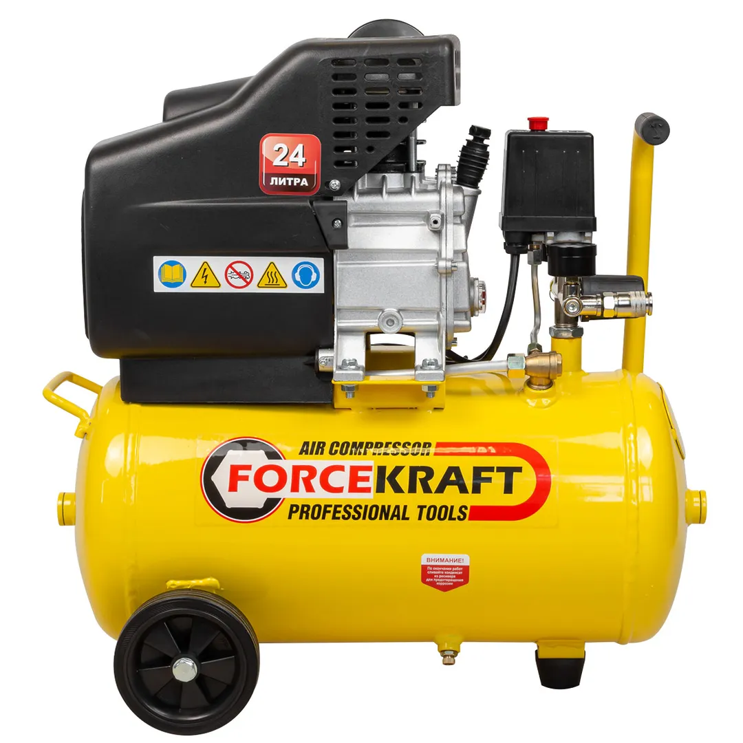 Компрессор поршневой с прямым приводом 24л,  138л/м, 1100W, 230V, FORCEKRAFT FK-BM20/24