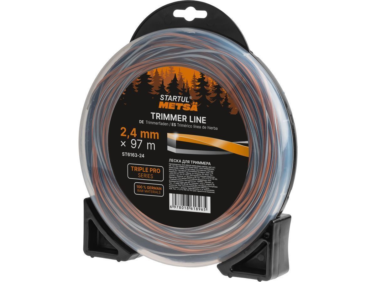 Леска ф 2.4 мм х 97 м витой квадрат сеч. TRIPLE PRO METSA (трехкомпонентная) STARTUL ST6163-24
