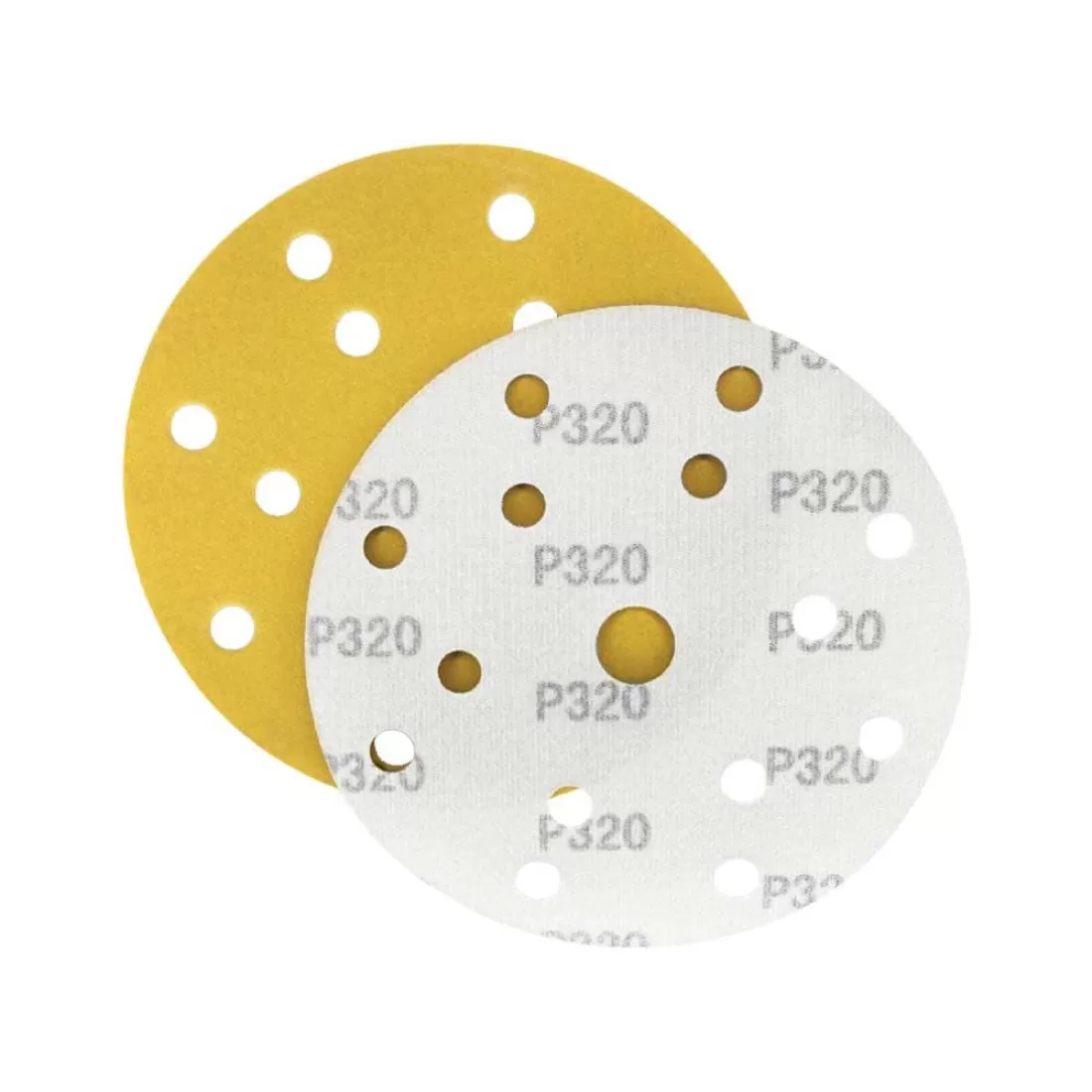 Наждачная бумага желтая D150 мм P320 Velcro (тип зерна – оксид алюминия) 15 отверстий Гамматест M3-255D150P320