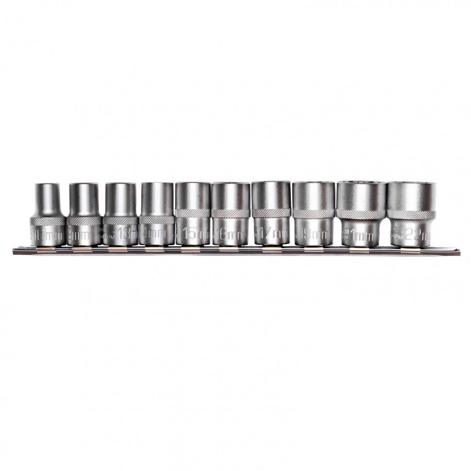 Набор универсальных торцевых головок 1/2", Spline, CrV, 10шт., 10-22мм,  ...Stels 13641