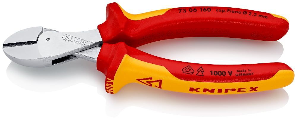 Бокорезы компактные особой мощности X-Cut®,  VDE 1000V, L-160 мм, хром., 2-комп. рукоятки   ...KNIPEX 7306160
