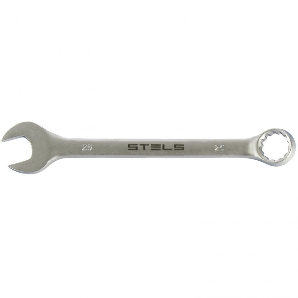 Ключ комбинированный, 25 mm, CrV, матовый хром  Stels 15227