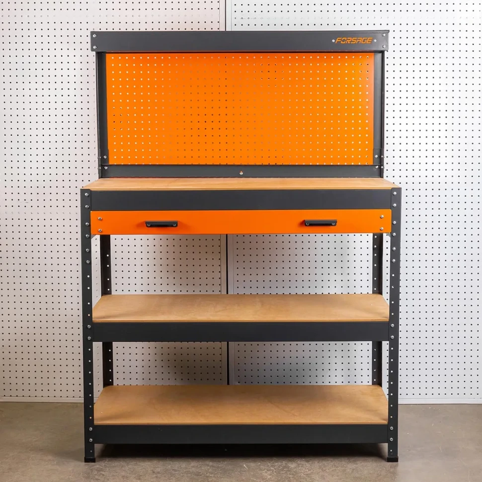 Верстак металлический 1000х400х1400мм с одной выдвижной полкой ,пр-во Беларусь Forsage F-WT00305