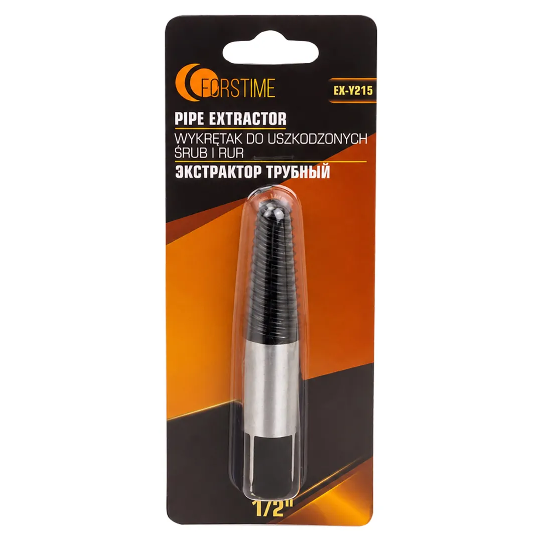 Экстрактор трубный 1/2" для извлечения поврежденных болтов/гаек или застрявших или повреждённых...FORSTIME FT-EX-Y215