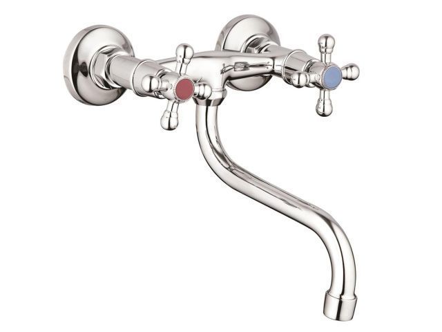 Смеситель для кухни вентильный (тип I), серия 490 (Короткий поворотный S-излив. Эксцентриков нет.   Цена указана за 1 шт, в коробке 2 шт.) ECONOCE EC0490-1