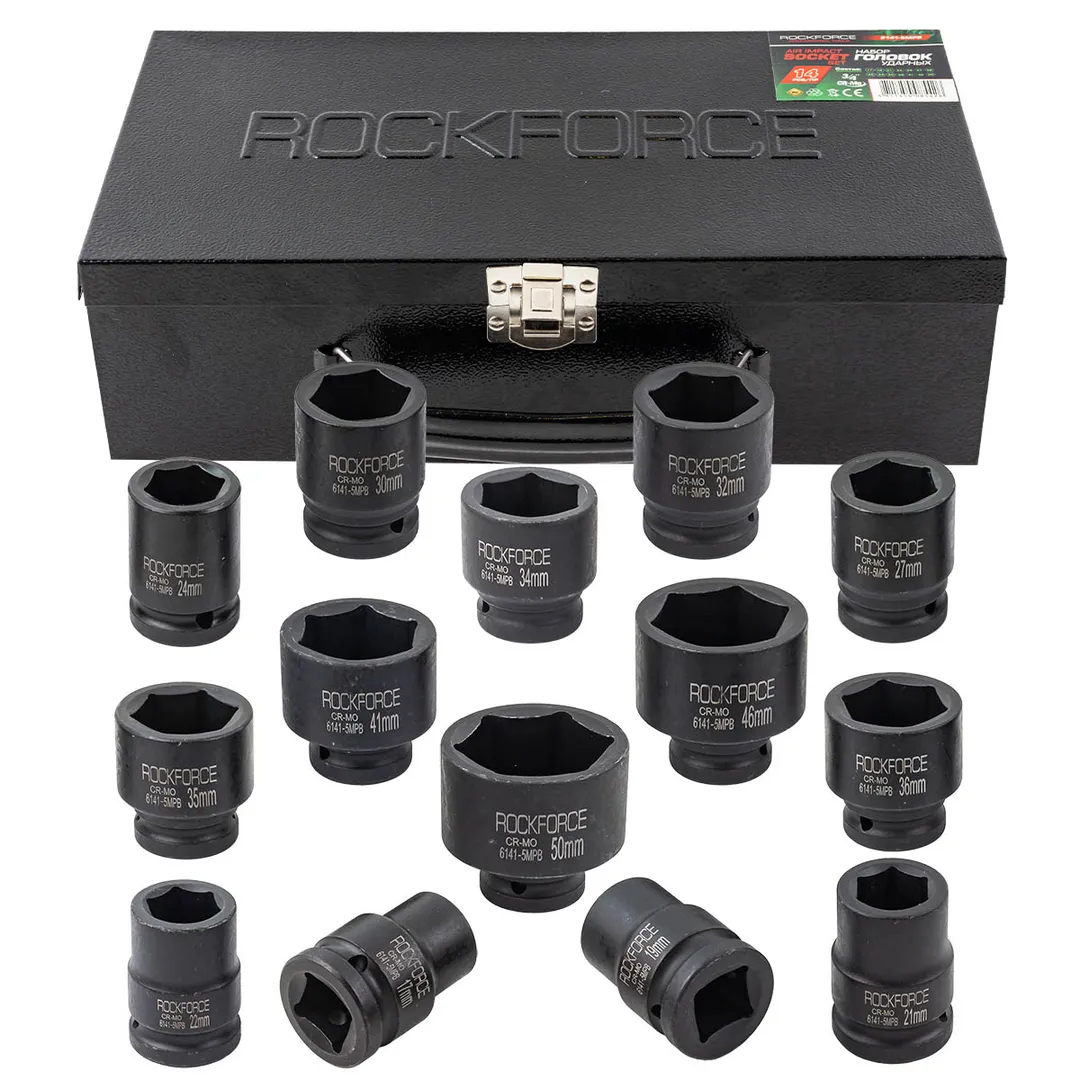 Набор головок ударных 3/4" 14пр. 6гр. (17-50мм) в кейсе RockFORCE RF-6141-5MPB