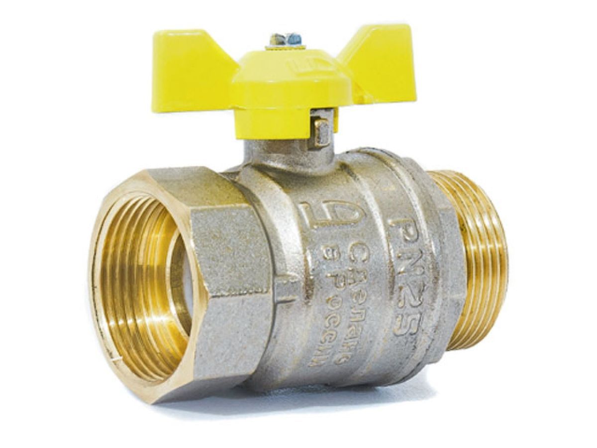 Кран шаровый 3/4" стандарт нар.-вн. бабочка (ГАЗ) PN 40 LD LD47.352.20