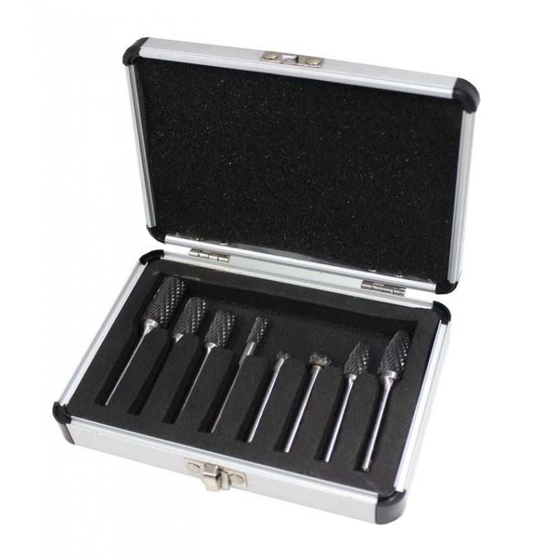 Набор шарошек металлических разнопрофильных по металлу "PROFI" 8пр. (? хвостовика 6mm), в аллюм. кейсе Rock FORCE RF-61709