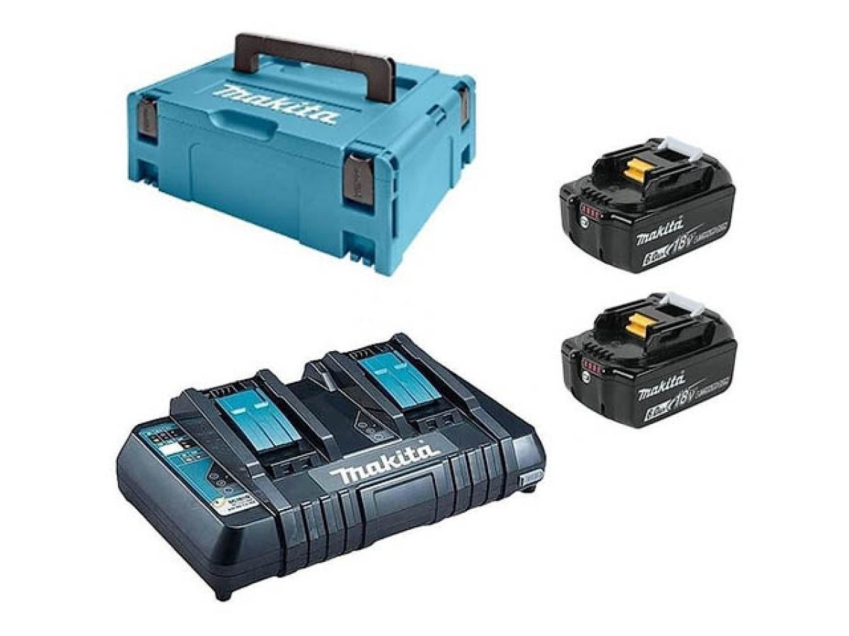 Комплект аккумулятор LXT 18.0 В BL1860B 2 шт. + зарядное устройство DC18RD + кейс MAKPAC тип 3 (MAKITA) MAKITA 198080-9
