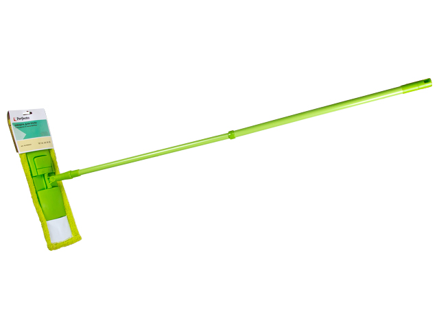 Швабра для пола с насадкой из микрофибры Solid, зеленая  PERFECTO LINEA 43-492023