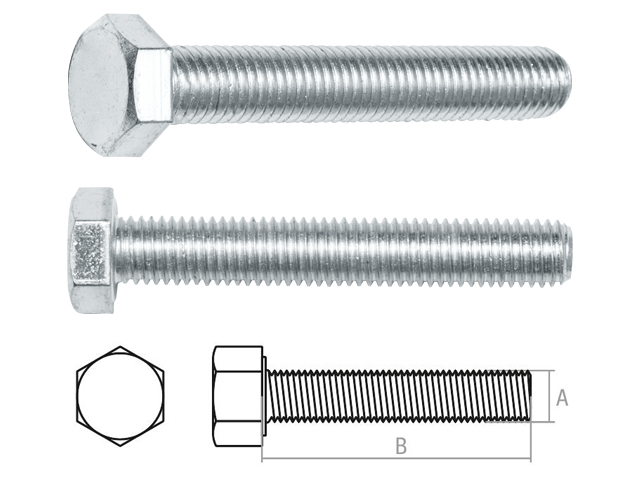 Болт М6х25 mm шестигранный, цинк, кл.пр. 8.8, DIN 933 (10 шт)  STARFIX SMZ1-70592-10