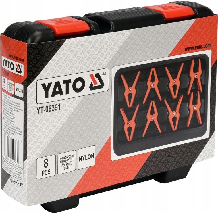 Зажимы пластмассовые для тормозных, топливных, масляных и кондиционерных кабелей (набор  8шт) YATO YT-08391