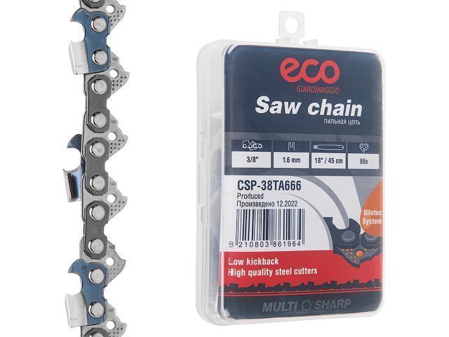 Цепь 45 см 18" 3/8" 1.6 mm 66 зв. 38TA (в пласт. боксе)  ECO CSP-38TA666