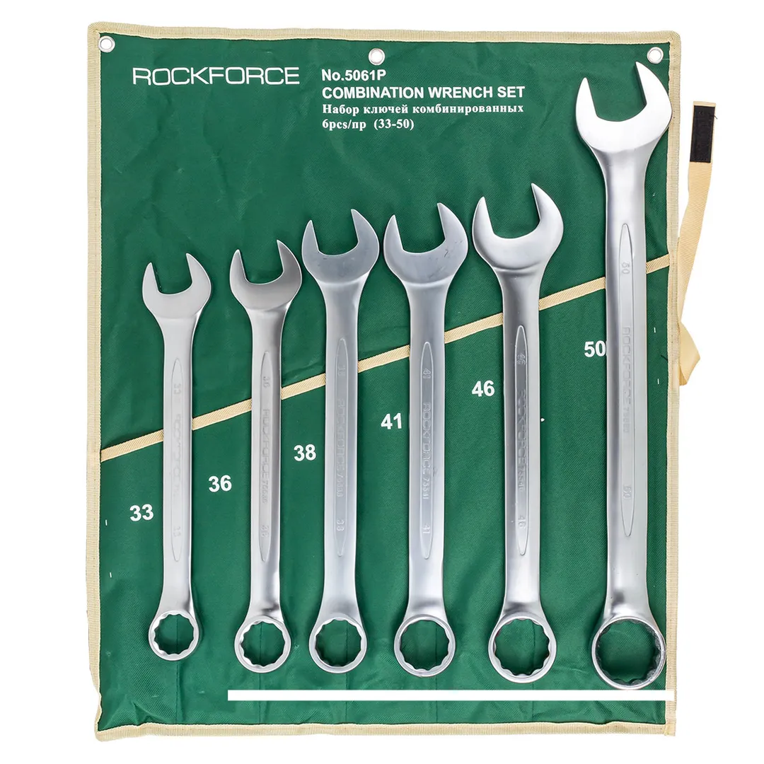 Набор ключей комбинированных 6пр. (33-50мм) на полотне Rock FORCE RF-5061P