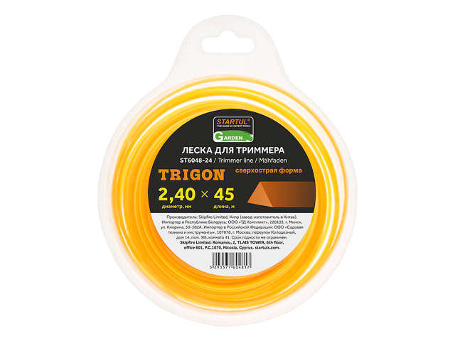 Леска ф 2.4 mm х 45 м треугольное сечение GARDEN STARTUL ST6048-24