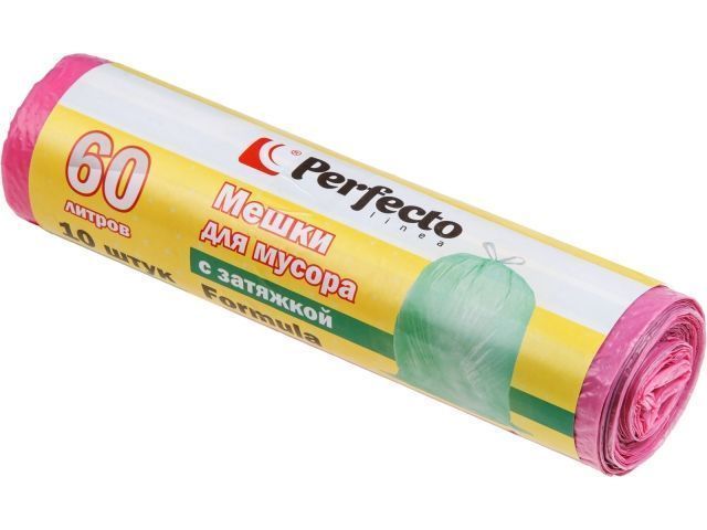 Мешки для мусора Formula с затяжкой, 60 л, 10 шт. PERFECTO LINEA 46-106113