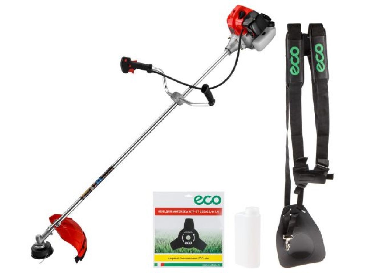 Мотокоса GTP-251 Power (2.5 кВт, 3.4 л.с., лёгкий запуск, нож 3Т, ремень двухлямочный, вес 7.8 кг) ECO EC1550-4