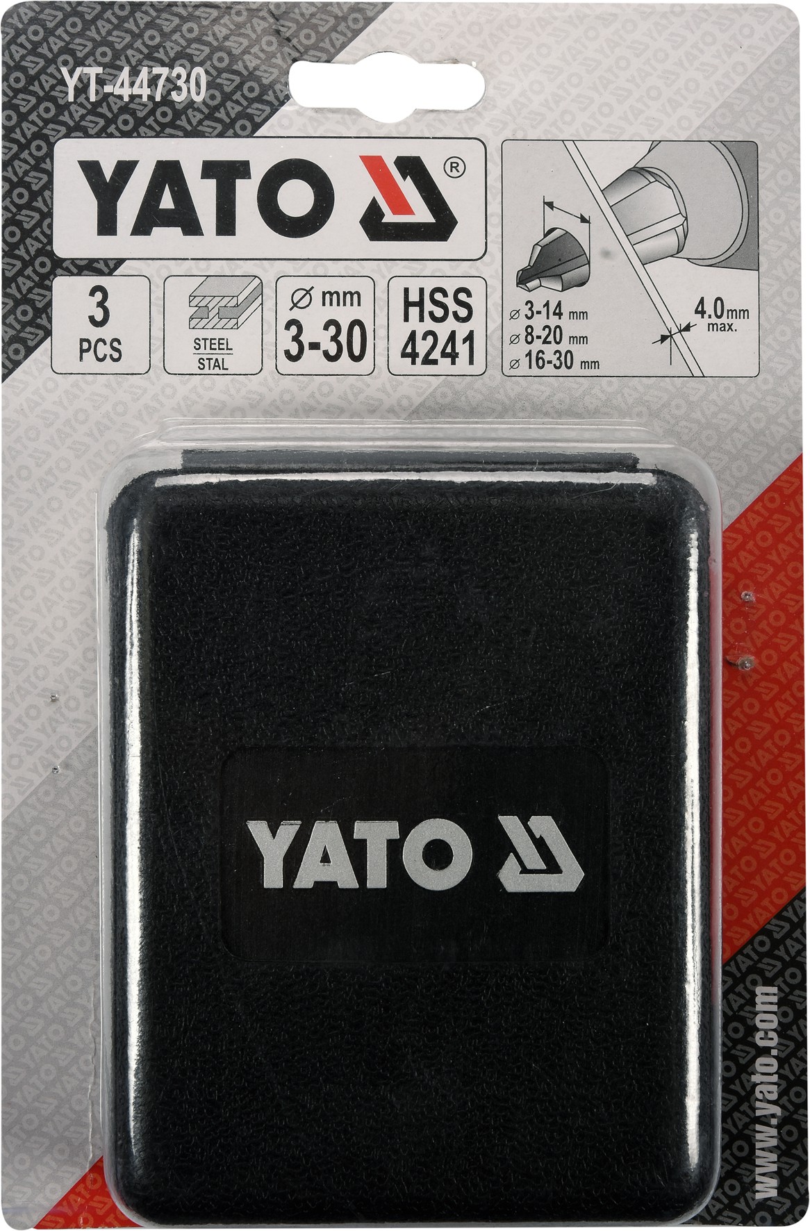 Сверла конусные 3-30mm (набор 3шт.) YATO YT-44730
