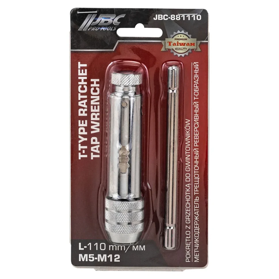 Метчикодержатель трещоточный Т-образный 110мм (М5-М12)  JBC JBC-881110