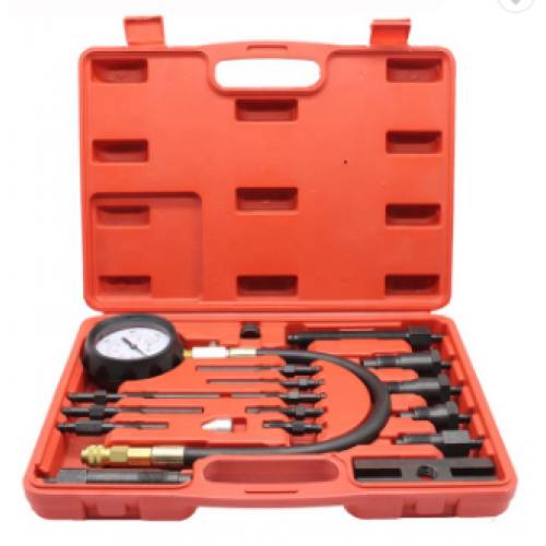 Манометр для измерения компрессии дизельного двигателя 0-70 bar с переходниками, набор 19пр. H-D HD-73072