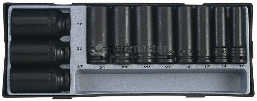 Набор головок ударных 1/2", 6гр, 11пр., (12-32мм) Force T4119