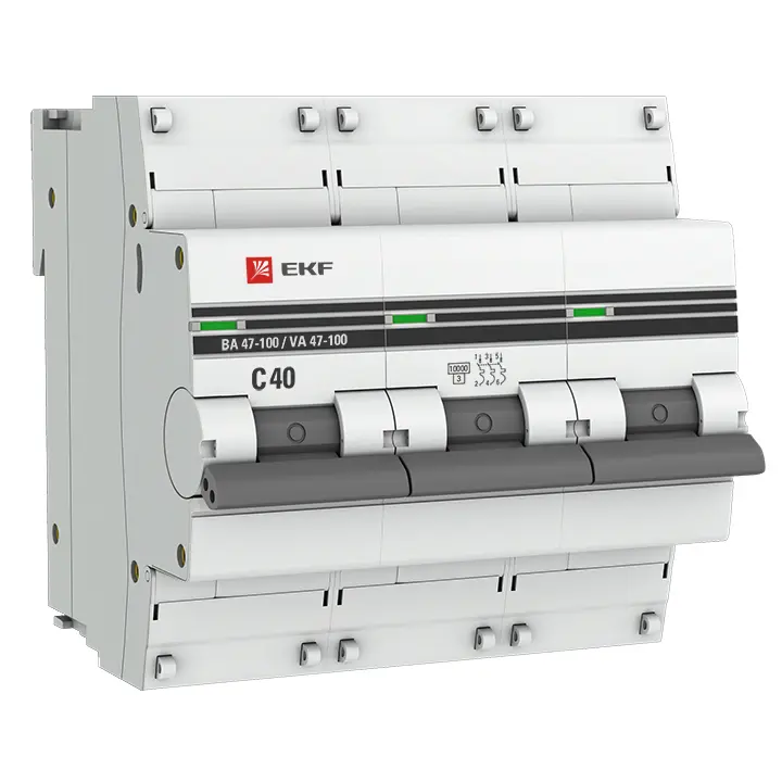 Авт. выкл. 3P 40А (C) 10kA ВА 47-100 PROxima EKF mcb47100-3-40C-pro