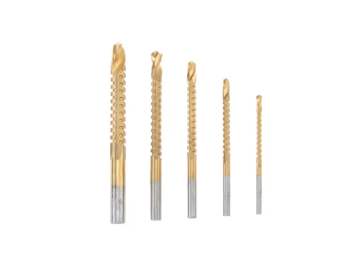 Набор cверл-фрез по металлу 3-4-5-6-8мм, HSS, ТИТАН, цилиндрический хвостовик, 5 шт. KRANZ KR-91-0585