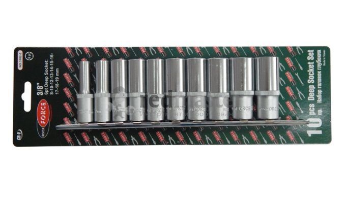 Набор головок глубоких, 6-гр., 10пр., 3/8", 8-19мм, Rock FORCE RF-3102-5