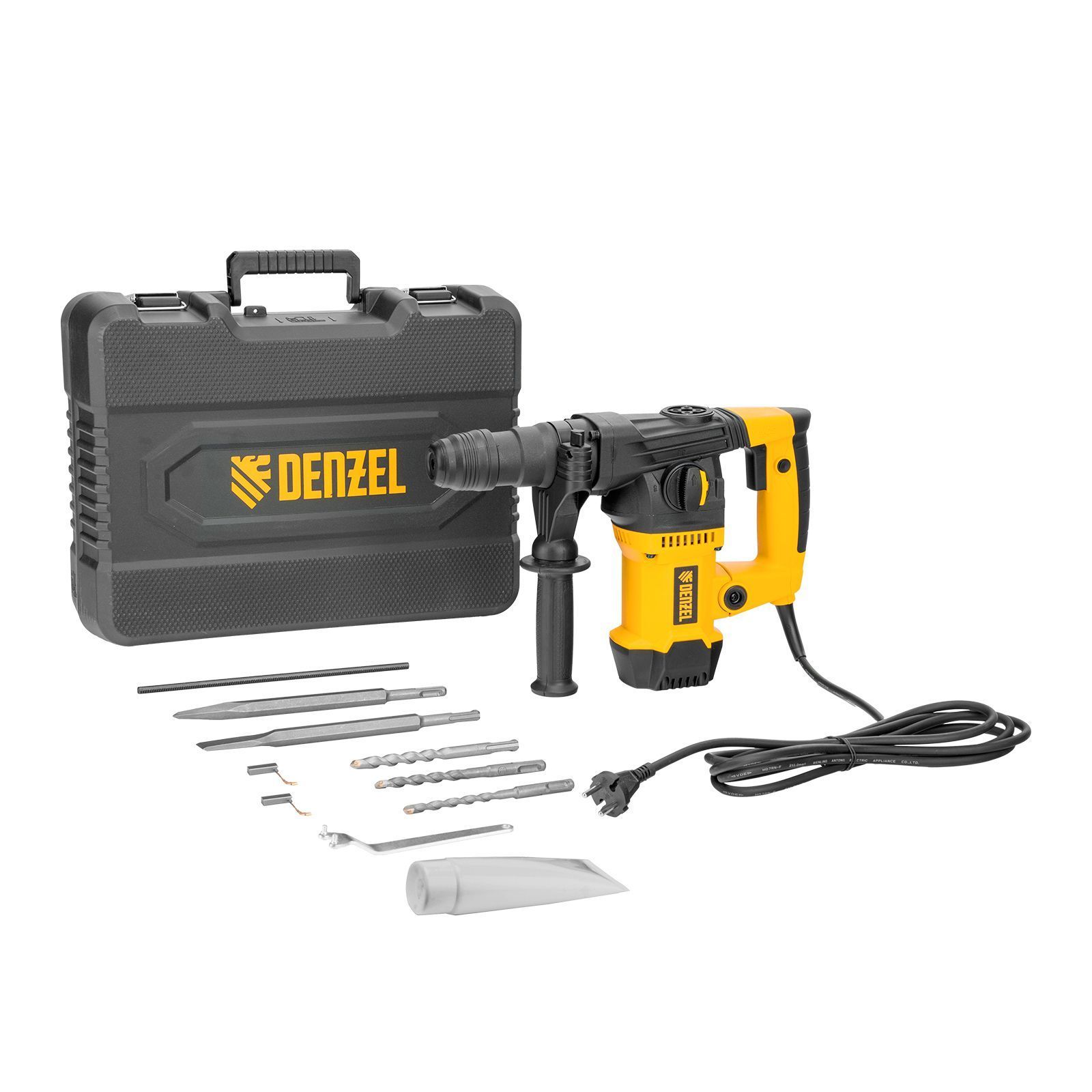 Перфоратор электрический RHVB-1250-32, SDS-plus, 1250 Вт, 5,5 Дж, 4 реж. DENZEL 26614