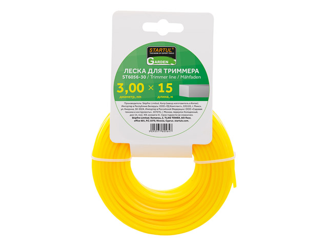 Леска ф 3.0 mm х 15 м квадратное сечение GARDEN STARTUL ST6056-30