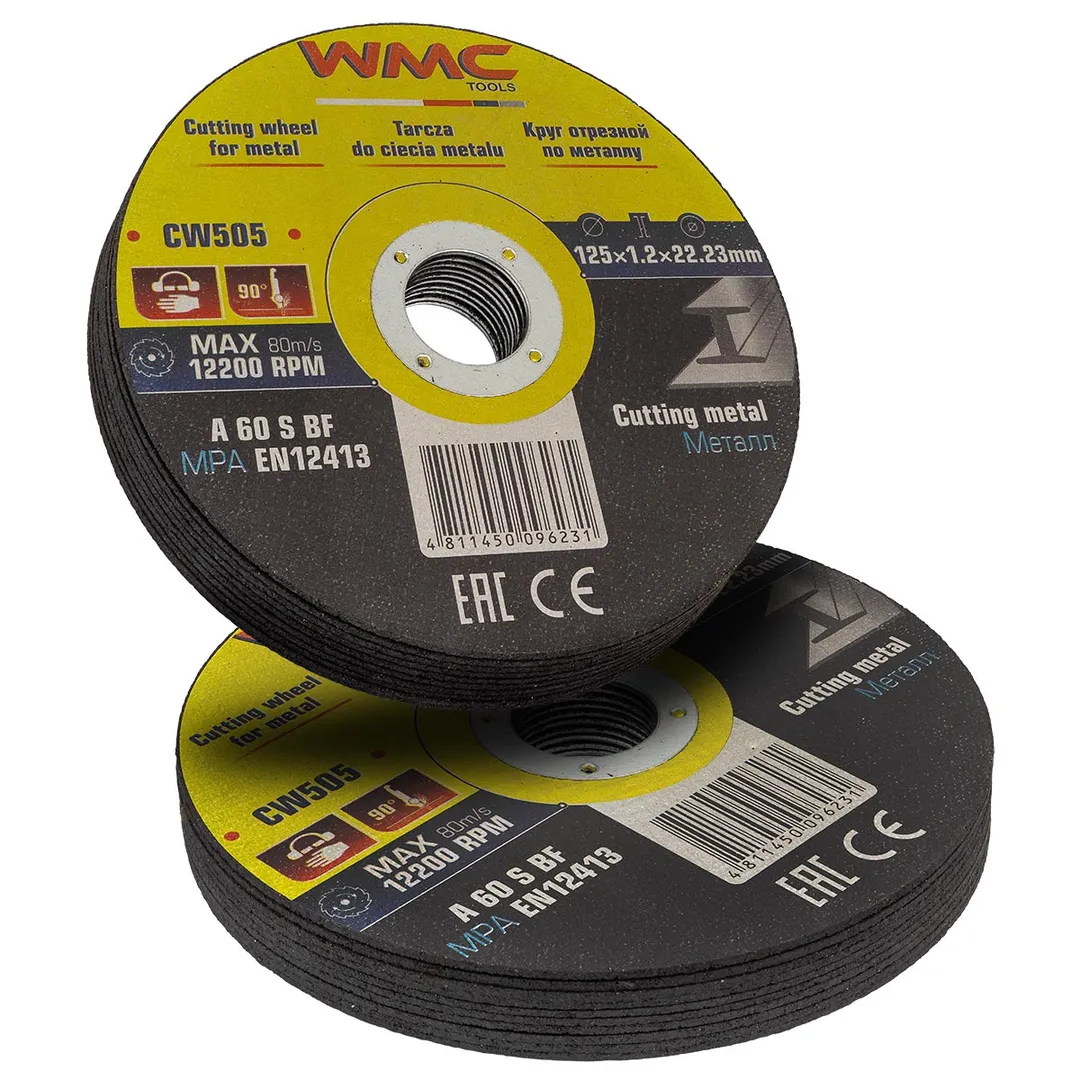 Круг отрезной абразивный 125x1.2x22.2мм ( К-т 20шт) WMC TOOLS WMC-CW505(20шт к-т)