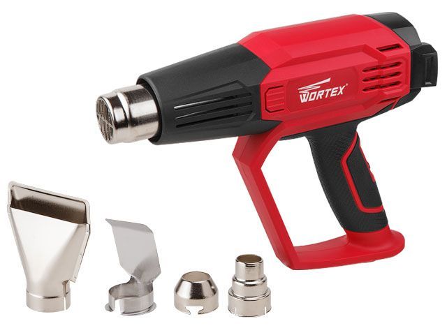 Термовоздуходувка в кор. + набор сопл  2000Вт, 50-600°C, WORTEX HG622200011