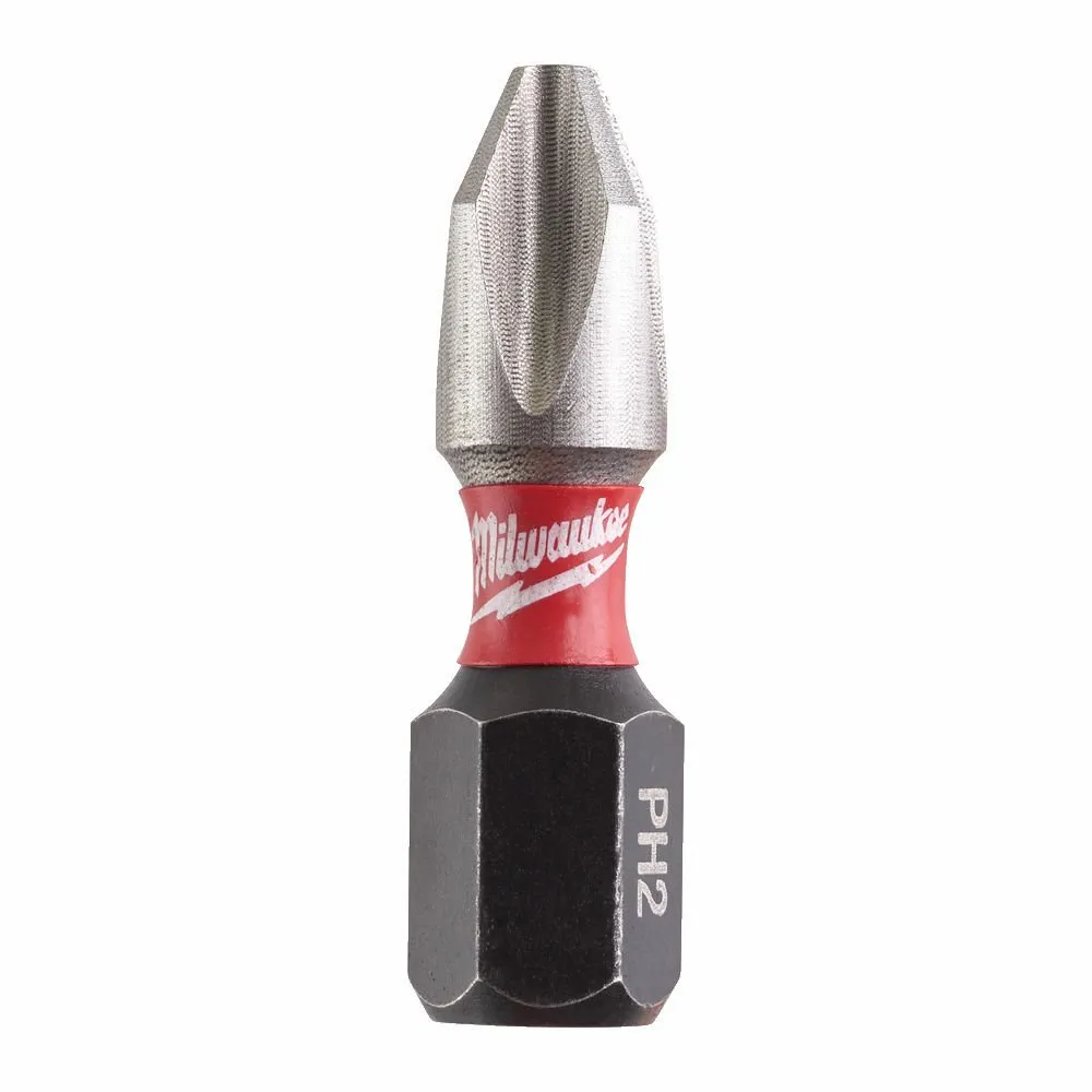 Бита ударная для шуруповерта MILWAUKEE SHOCKWAVE PH2 25 мм (25 шт.), MILWAUKEE 4932430853