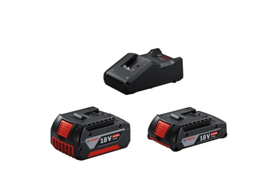 Набор: аккумуляторы GBA 18V 2.0 Ah (1 шт) / GBA 18V 4.0 Ah (1 шт) + зарядное GAL 18V-40 BOSCH 1.600.A01.ZS9