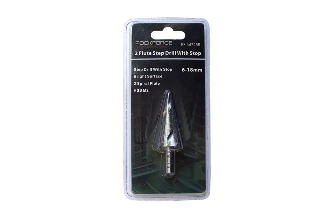 Сверло ступенчатое спиральное HSS M2 (6-18 мм)  Rock FORCE RF-44745S