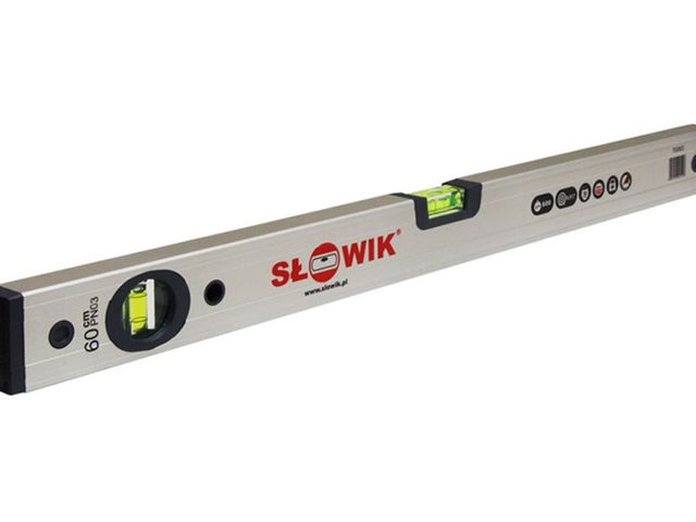 Уровень 1200мм, 2 глазка, брусковый, серебро, PN03, бытовой, 600 гр/м 0.50 мм/м, SLOWIK 70123