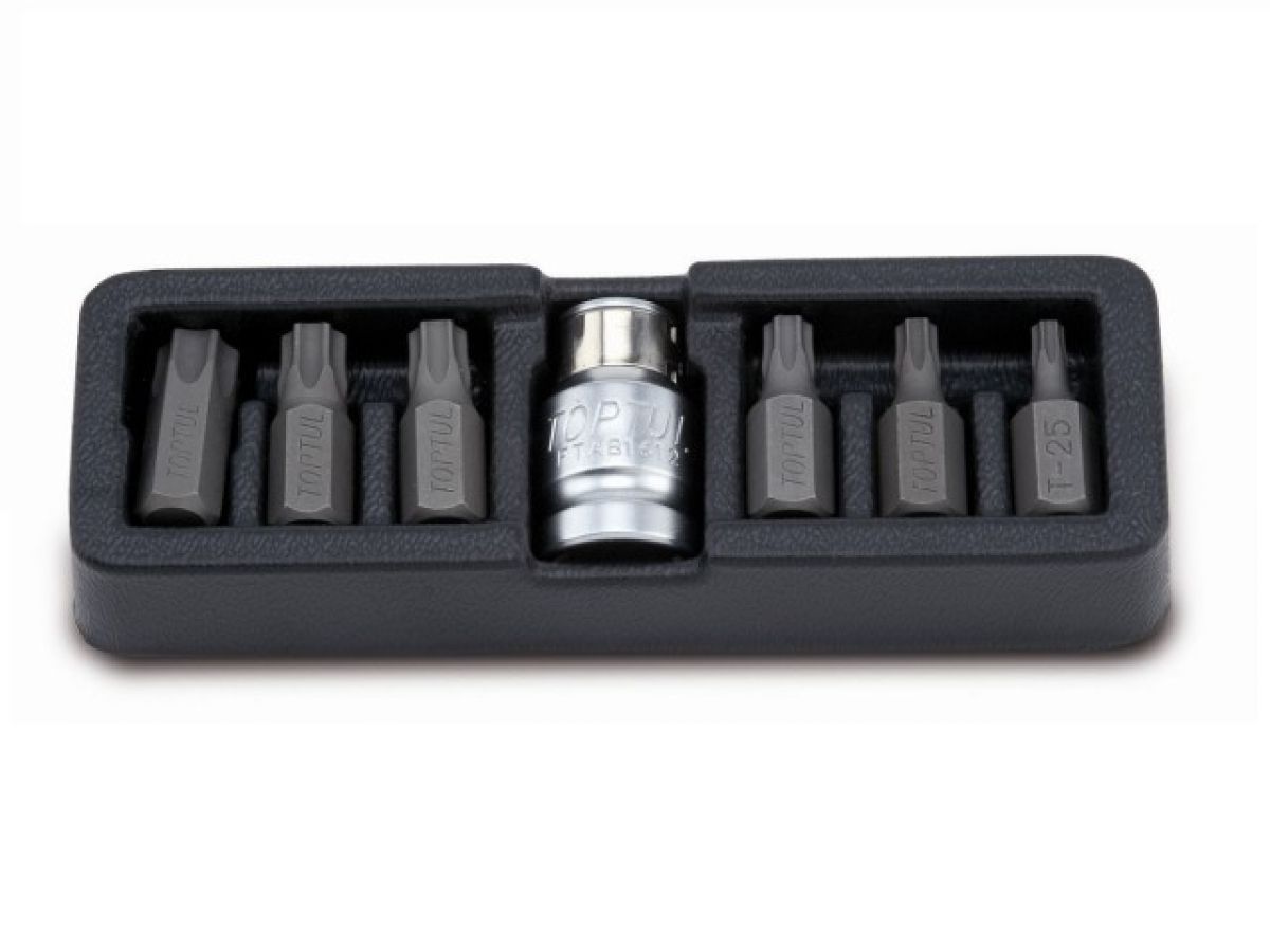 Набор бит TORX, 1/4" + переходник 1/2" 7пр. Toptul GAAT0705